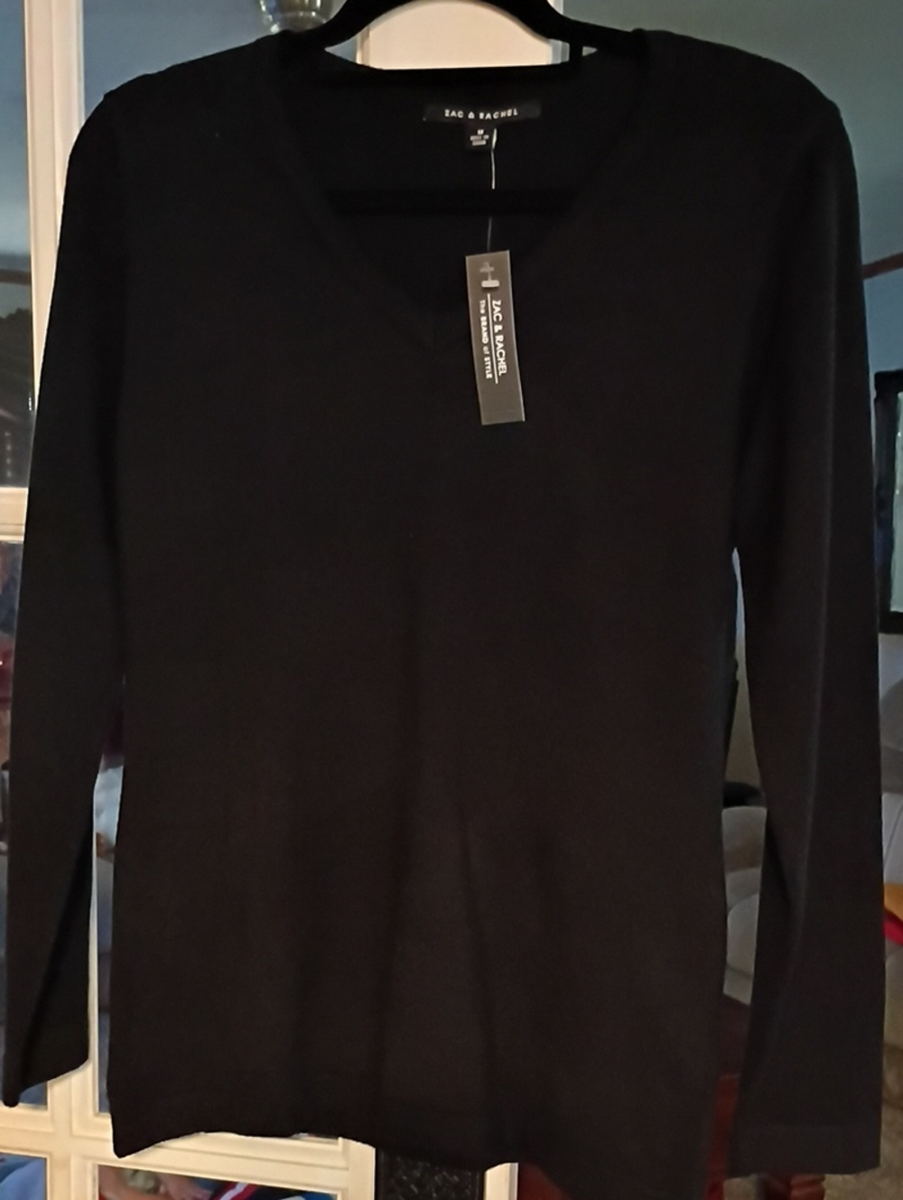 Zac & Rachel Black V-Neck Long Sleeve Tee
